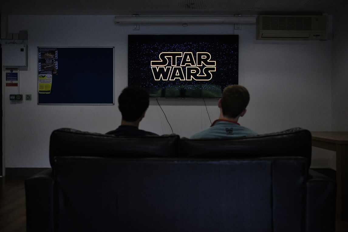 Students watching Star Wars