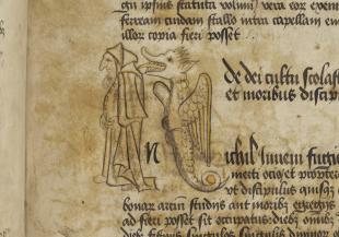 Illuminated medieval initial