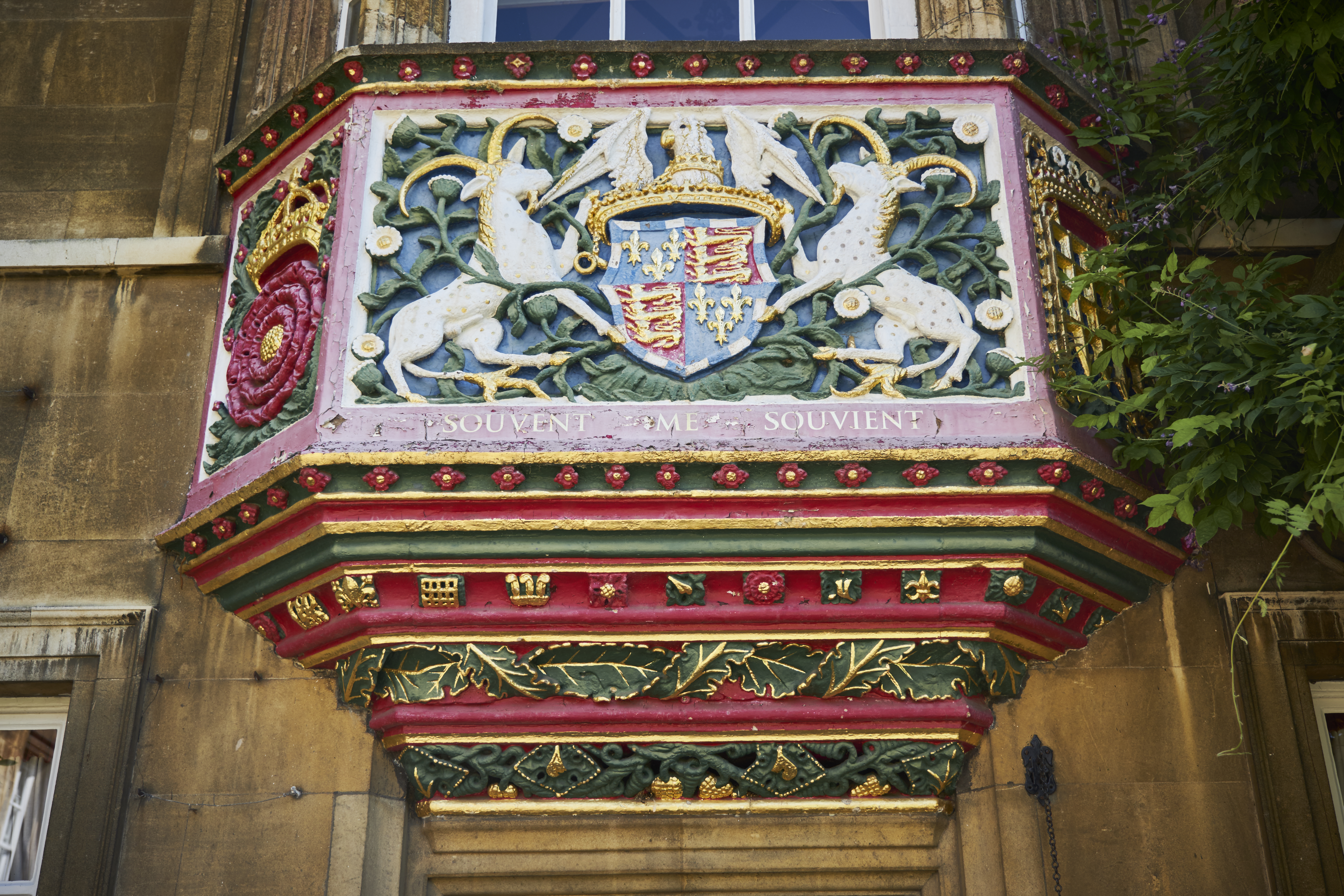 Christ's College decorations in first court