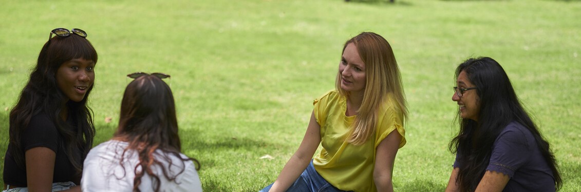 Students in the garden