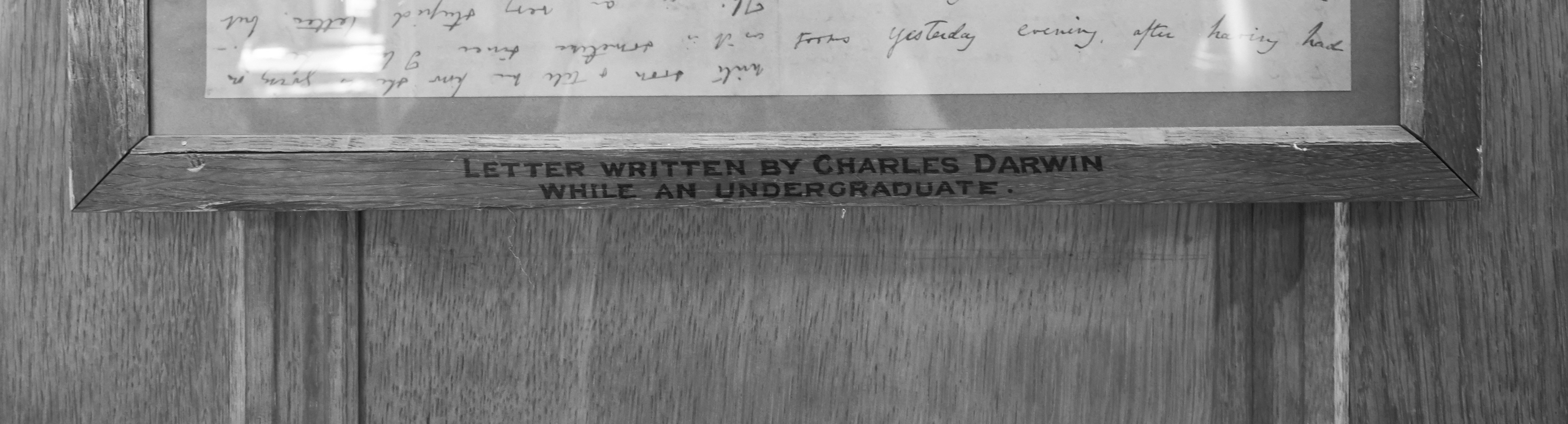 framed letter by Charles Darwin