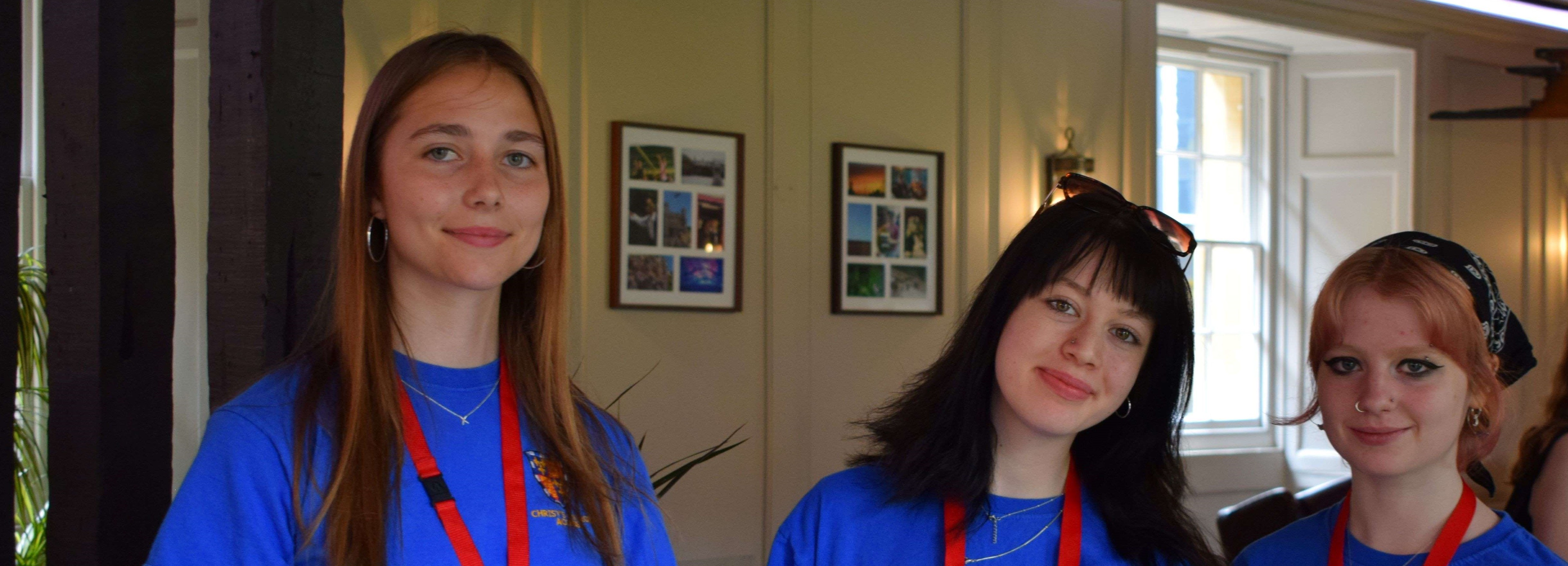 Three students at the open day