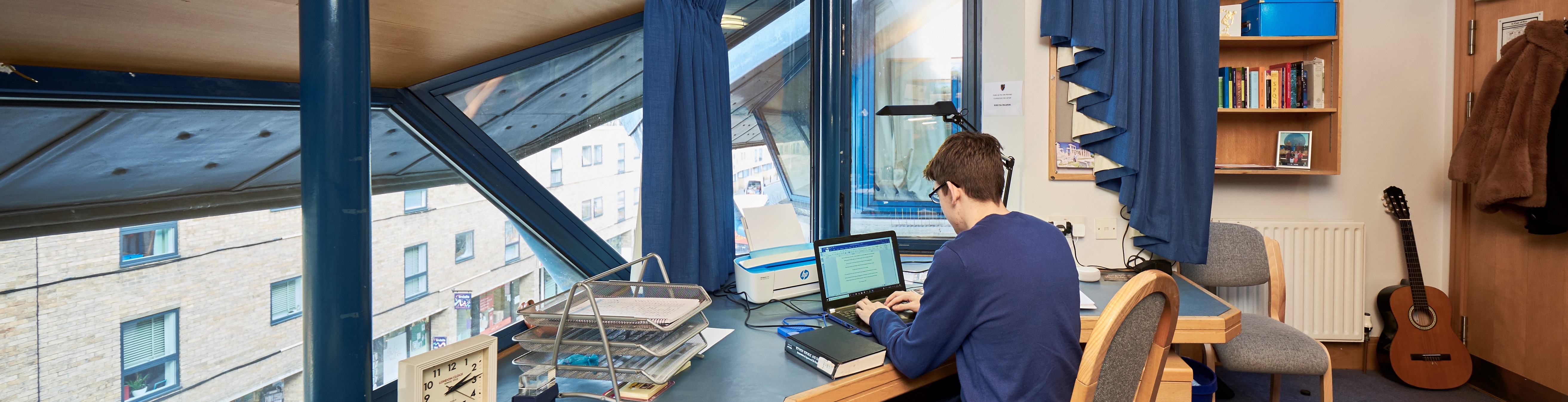 Student working on laptop