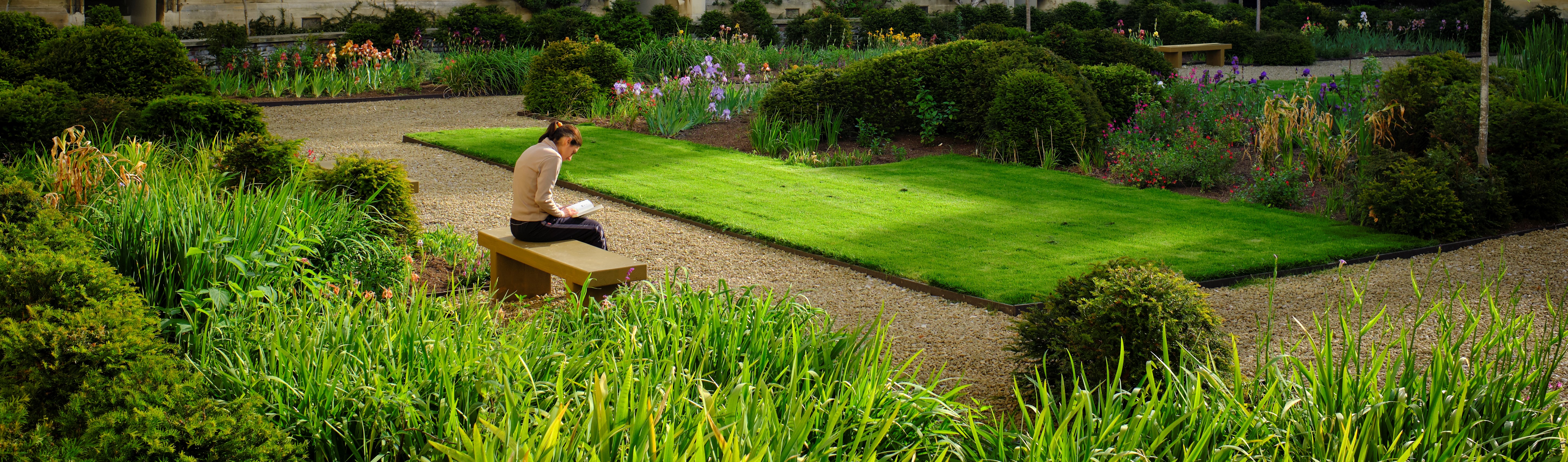 Student reading in Third Court