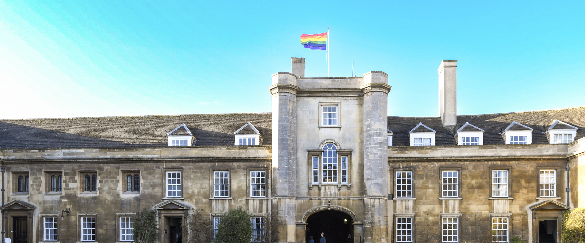 rainbow flag above great gate