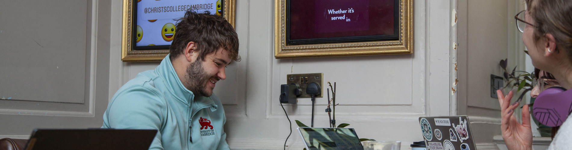 Joe Robertson working at a laptop