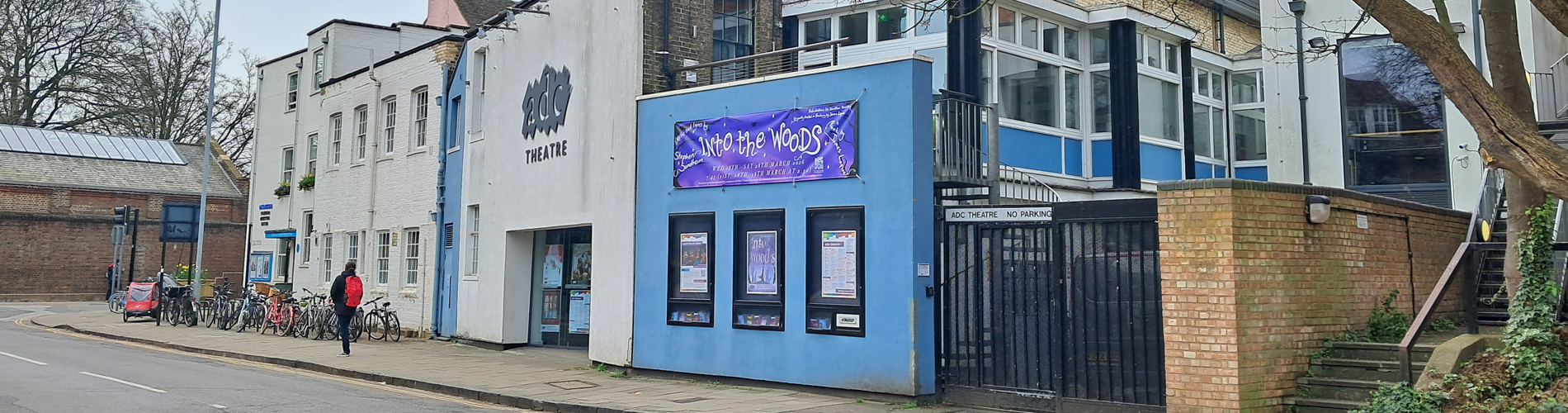 Outside of ADC theatre with into the woods poster