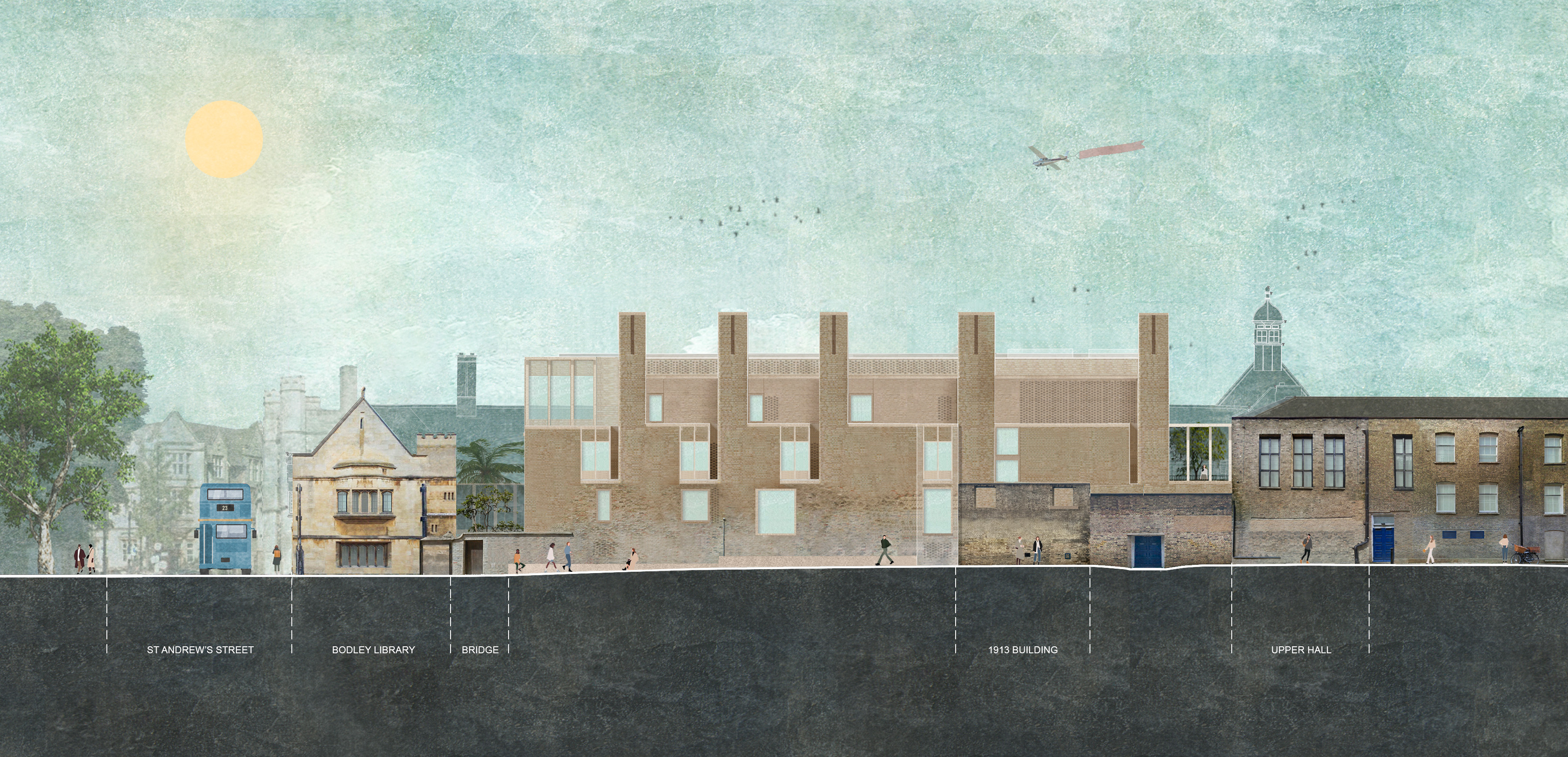 Artist's impression of the elevation to Christ's Lane