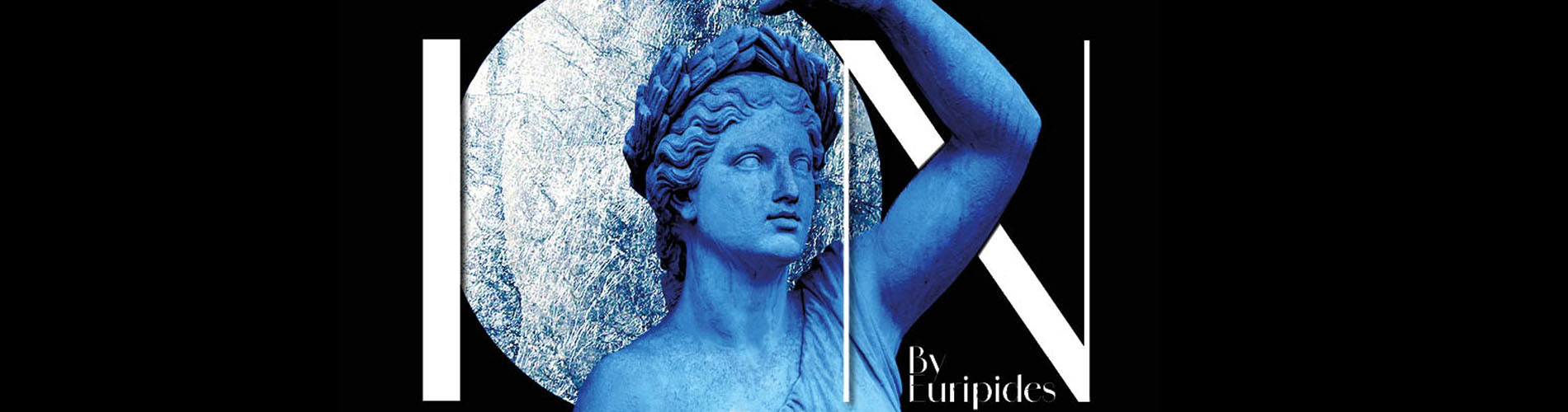 Greek God against planet forming letter O in the word ION