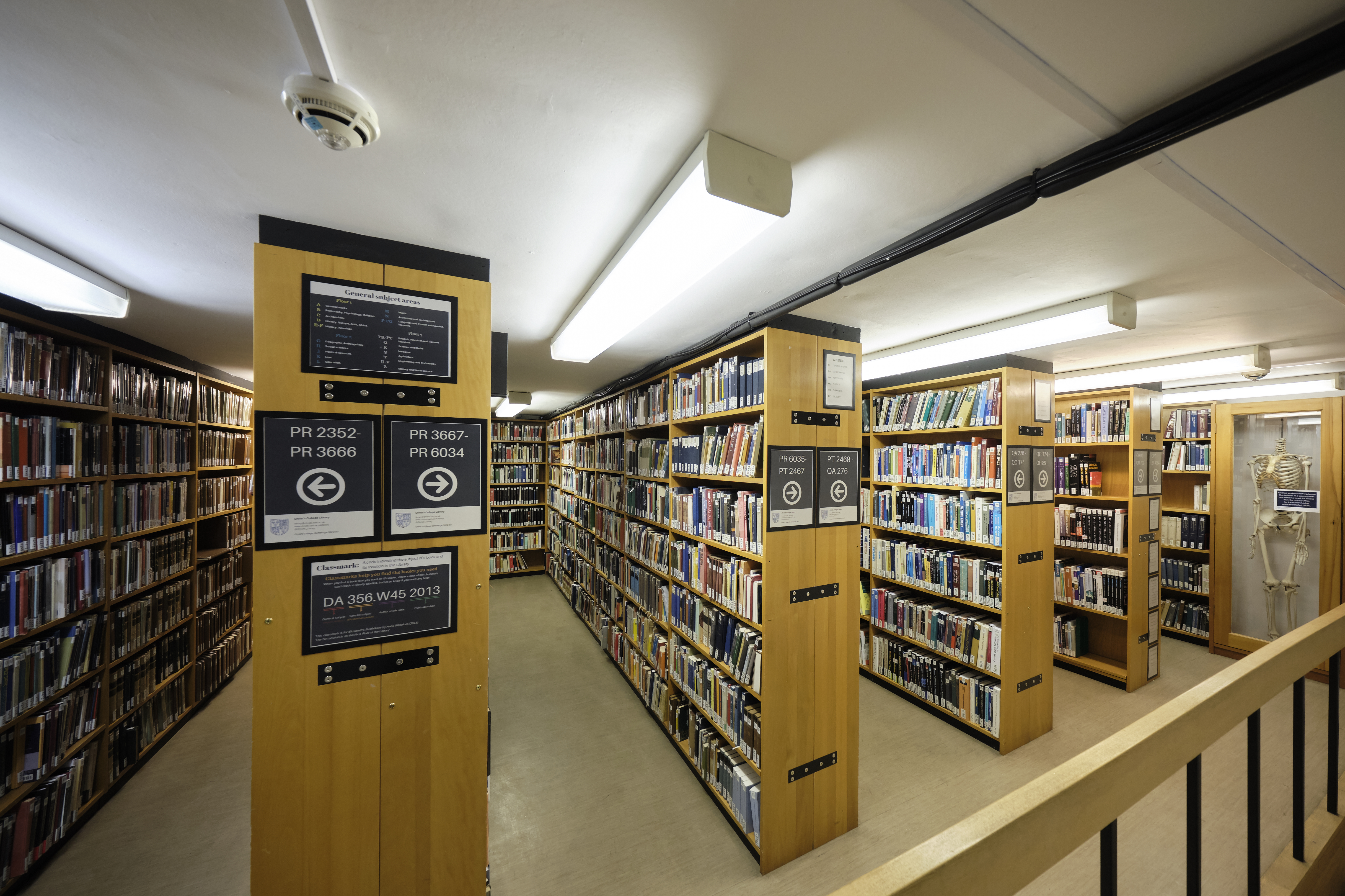 Bookshelves in Christ's Library