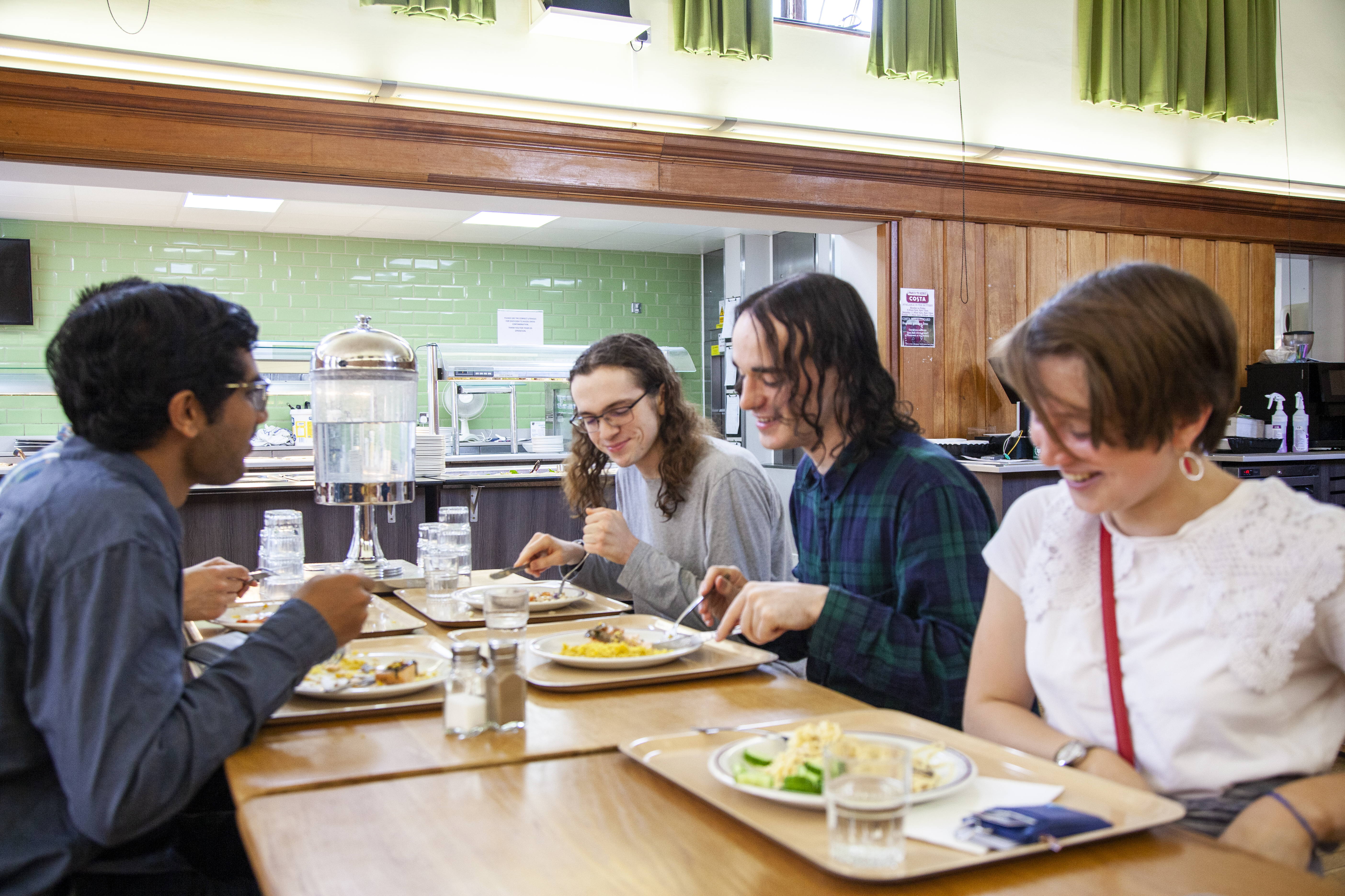 Students eating in the canteen