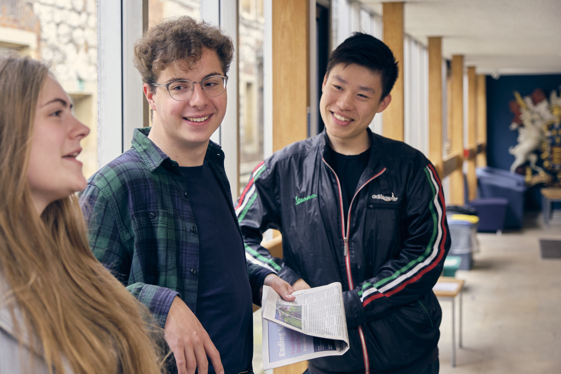 Students in the Library Foyer