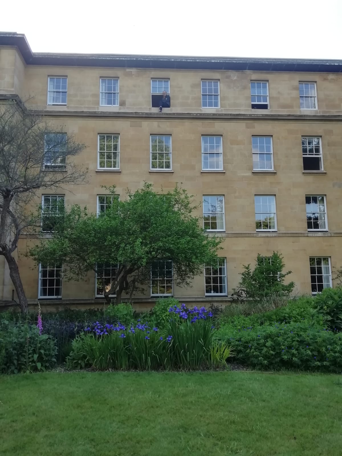 Rachel sat at her window in Blyth Building