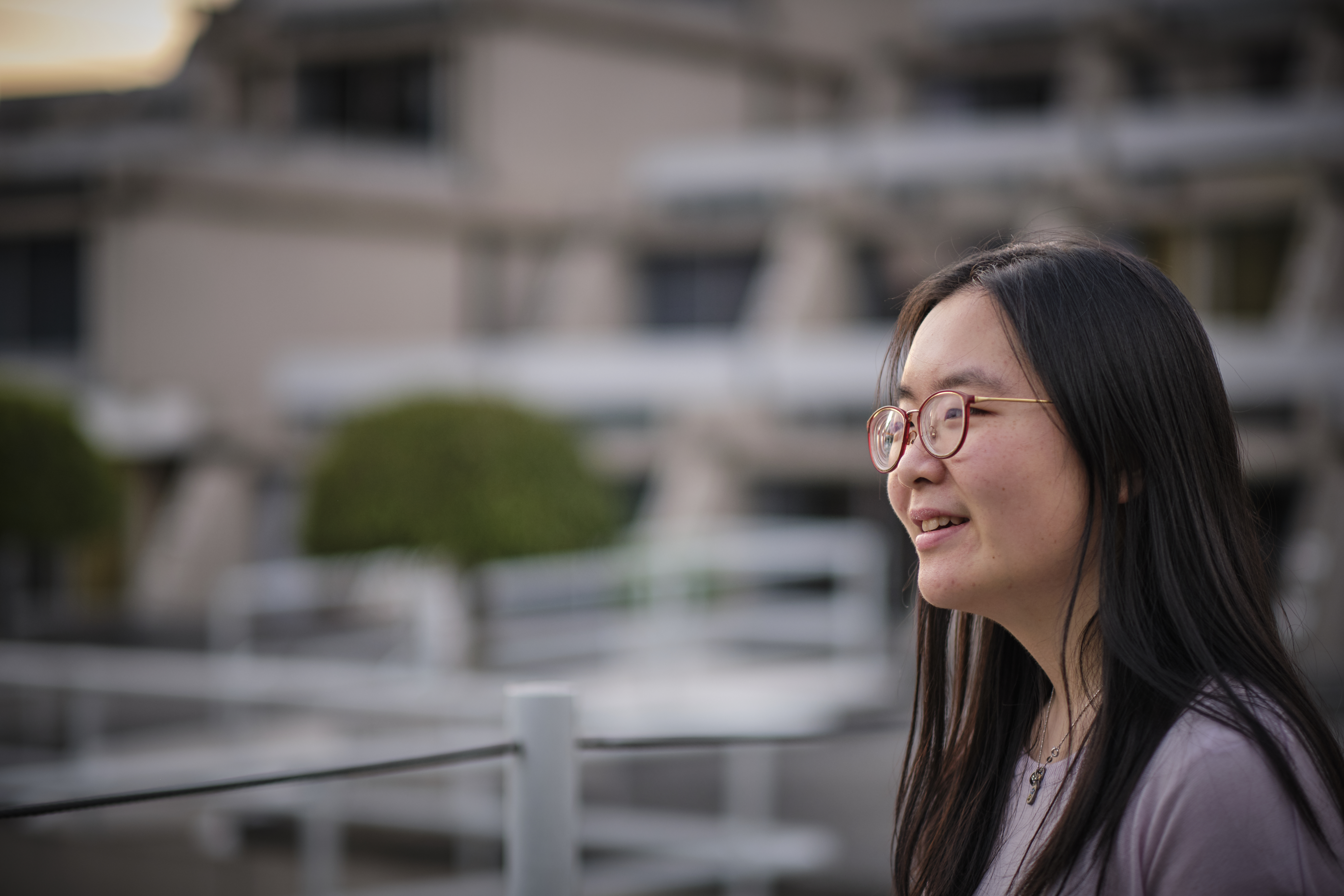 Student outside New Court