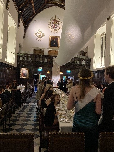 Formal hall, decorated in a Greek Myth theme