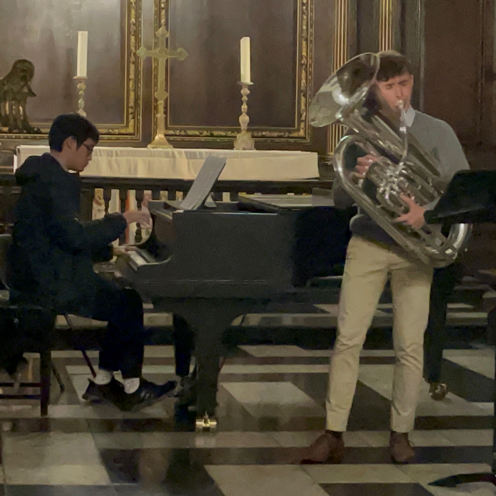 Pianist and brass players