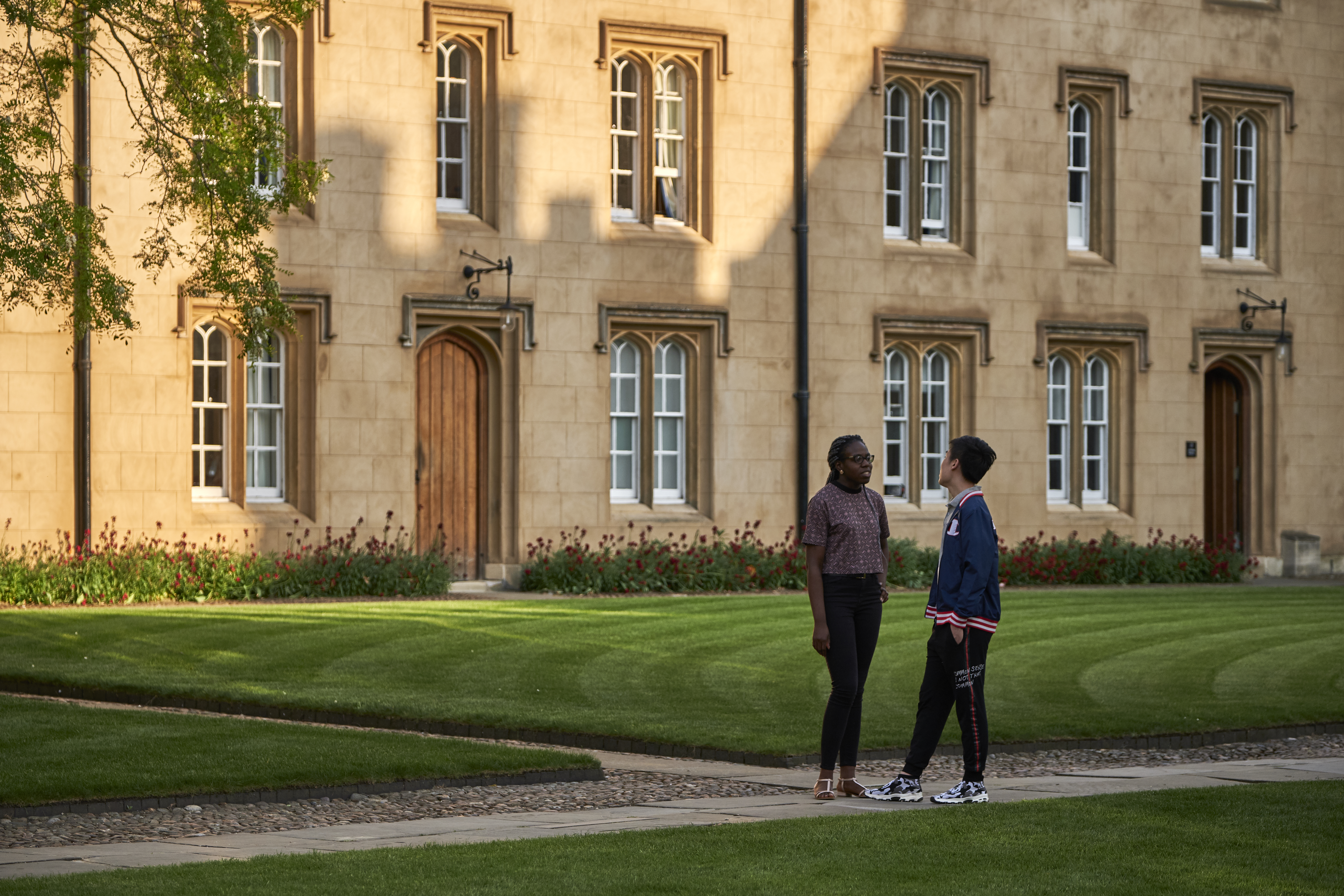 Students talking in Second Court