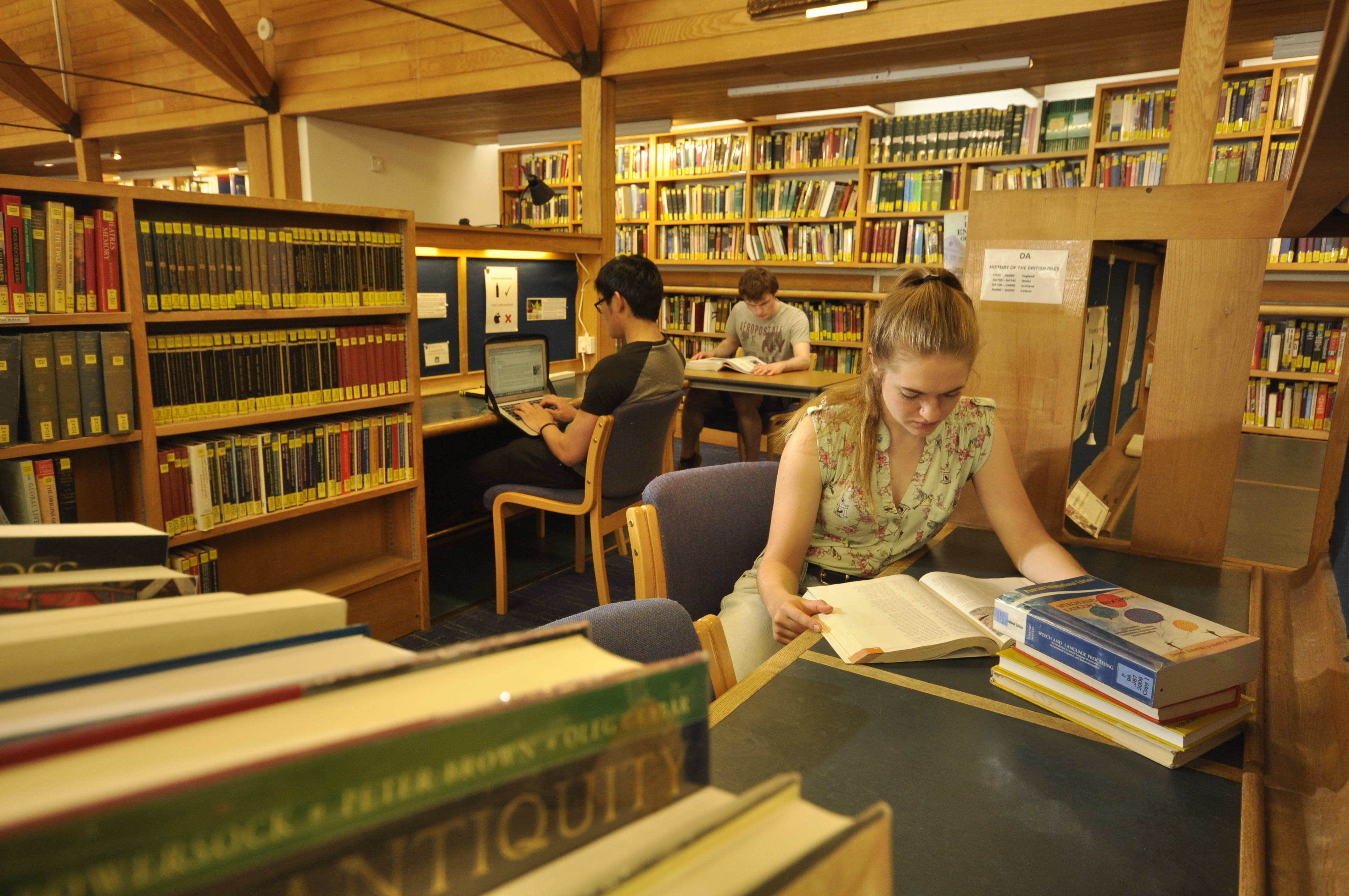 Students reading in the College library