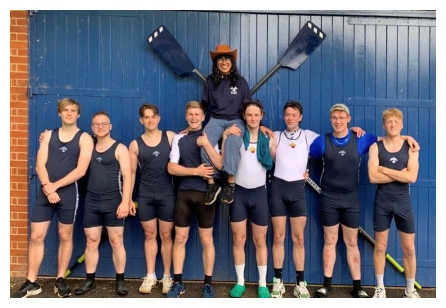 A group of people in rowing gear
