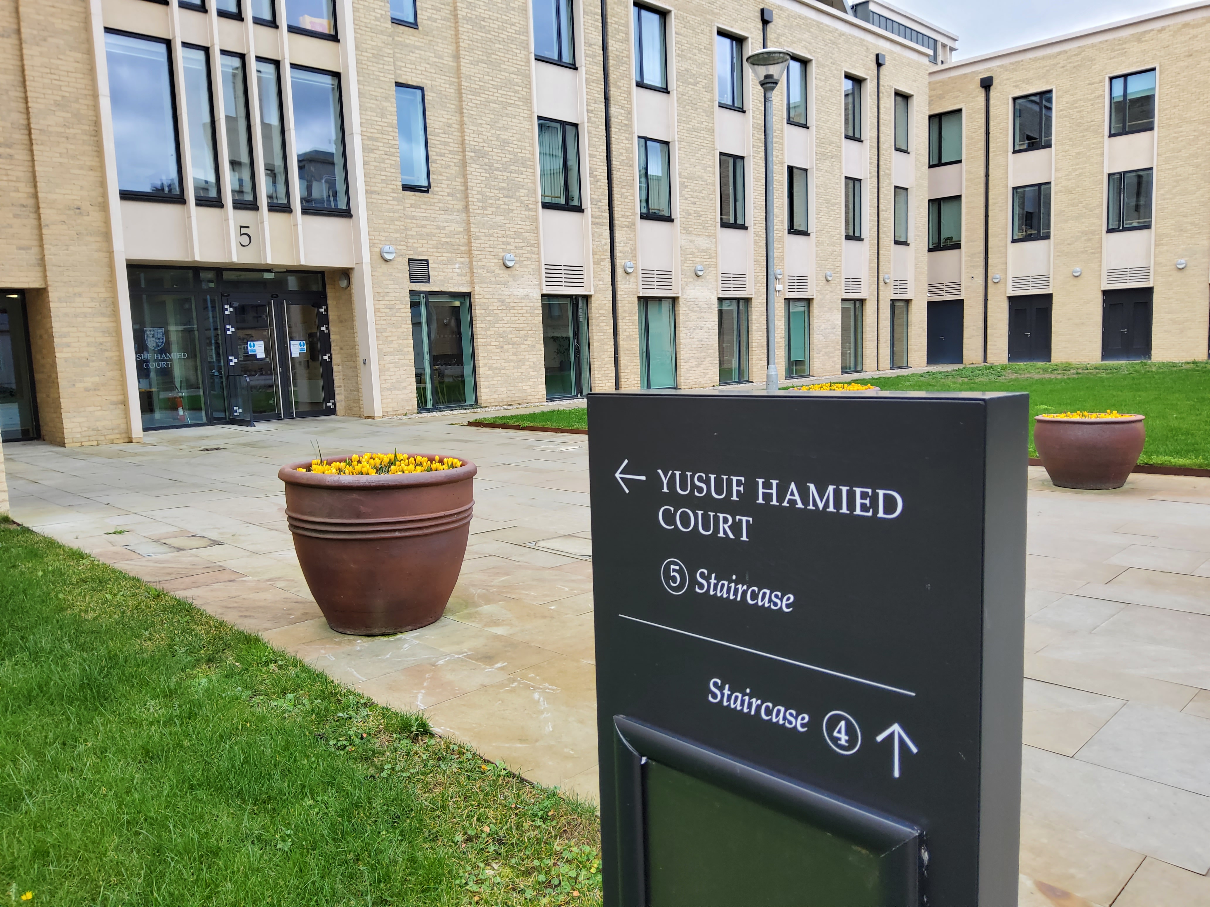 Yusuf Hamied Court entrance