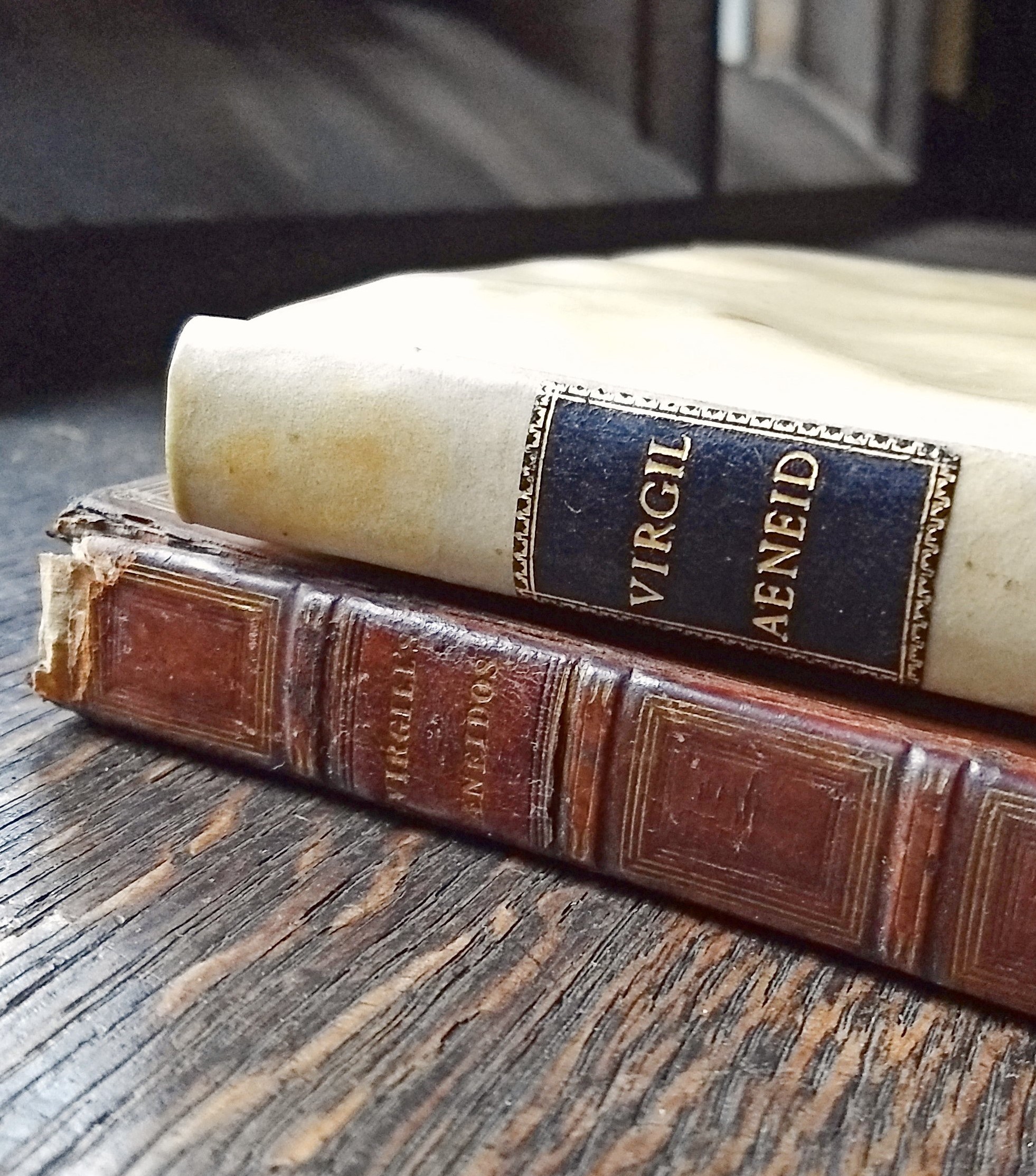 Two books on table