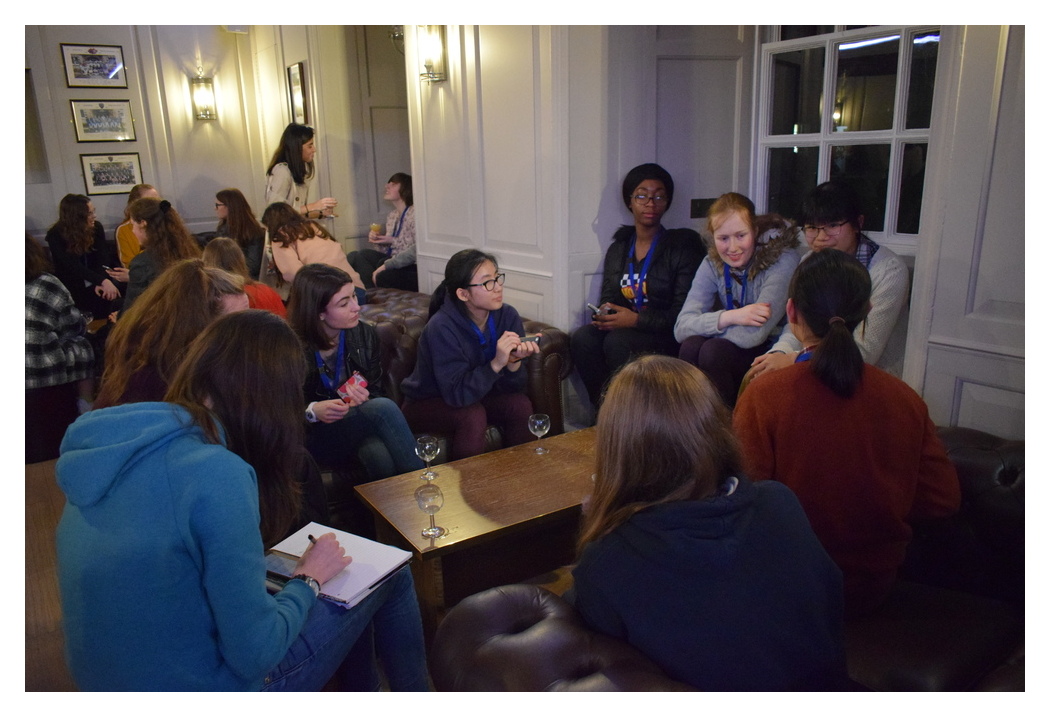 Break in Christ's College bar, Cambridge University Women in Maths residential