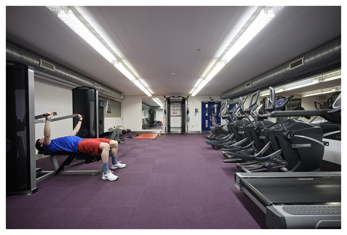 Student in gym