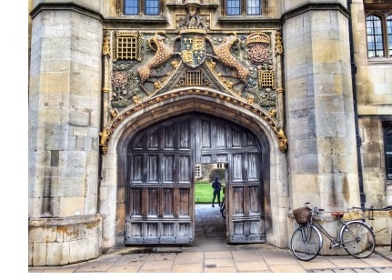 The front gate at Christ's College, Cambridge.
