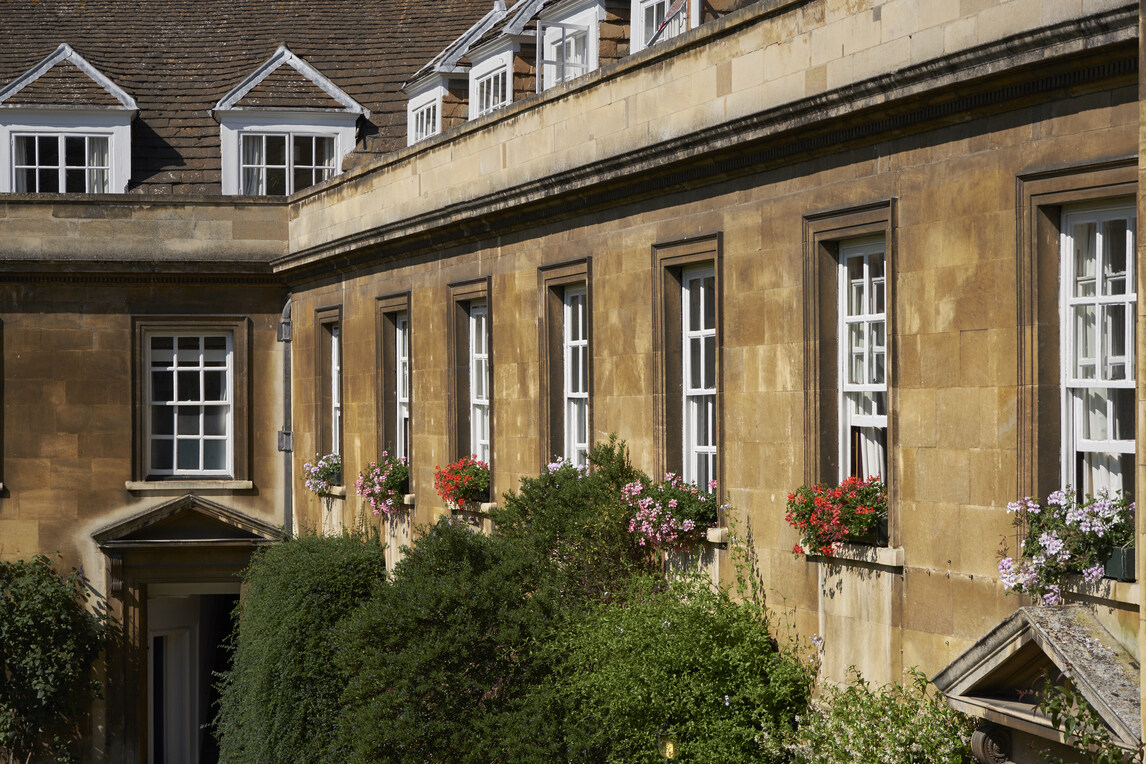 Upper windows and flowers