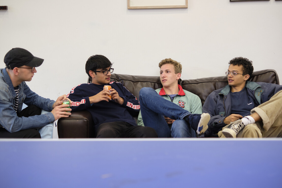 Students on sofa