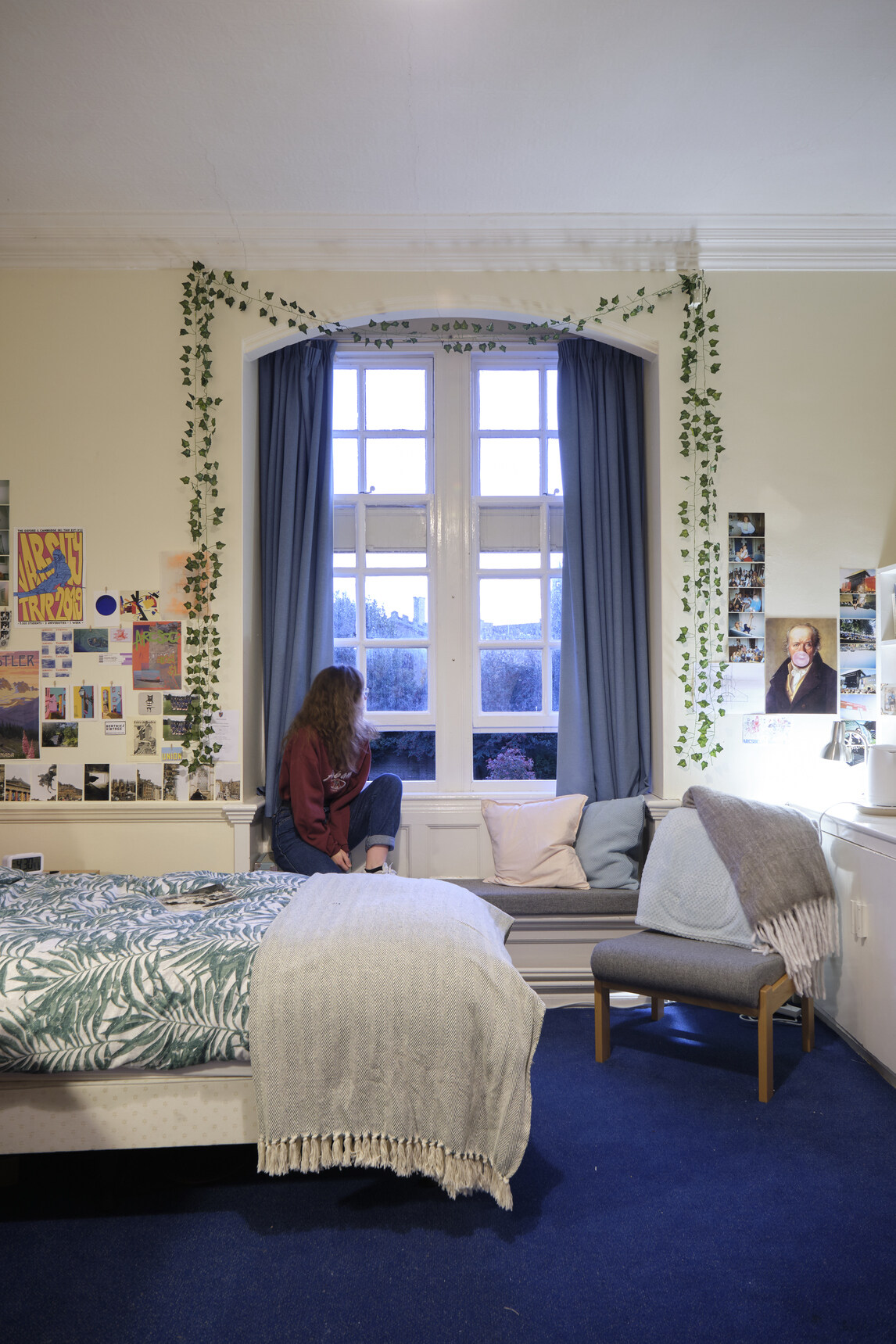 T3a Room with female student looking out of bay window