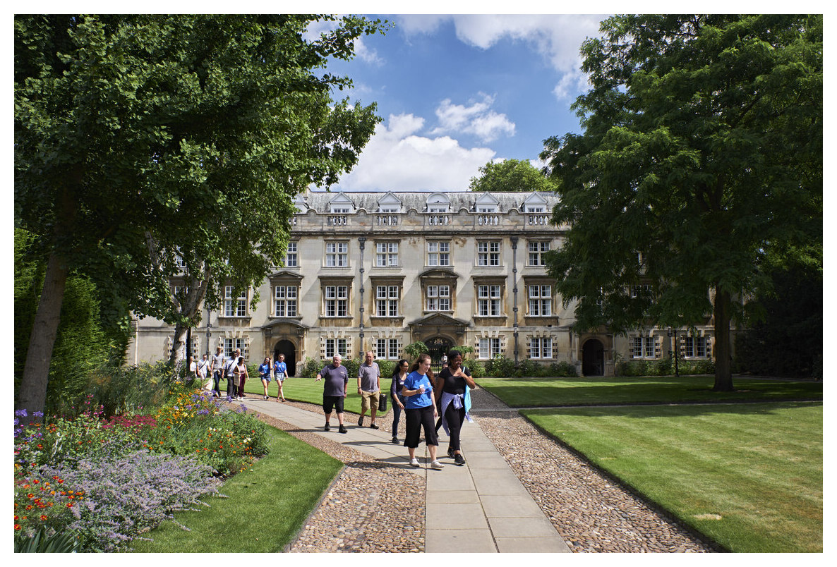 Second Court with people walking up path