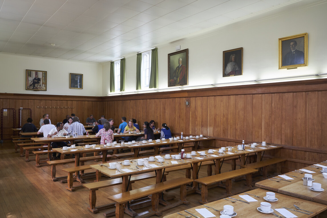 Upper Hall room view with lots of tables and benches