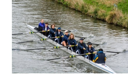 The W1 boat of Christ's College, Cambridge, on the river Cam.