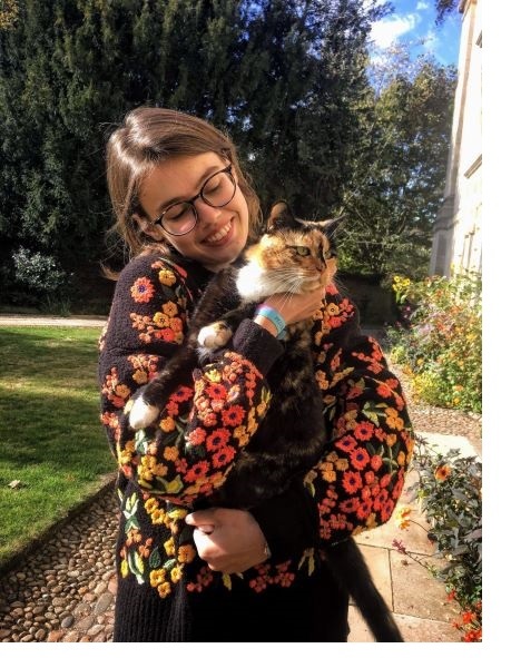 Clara and Rocket, the cat of Christ's College, Cambridge
