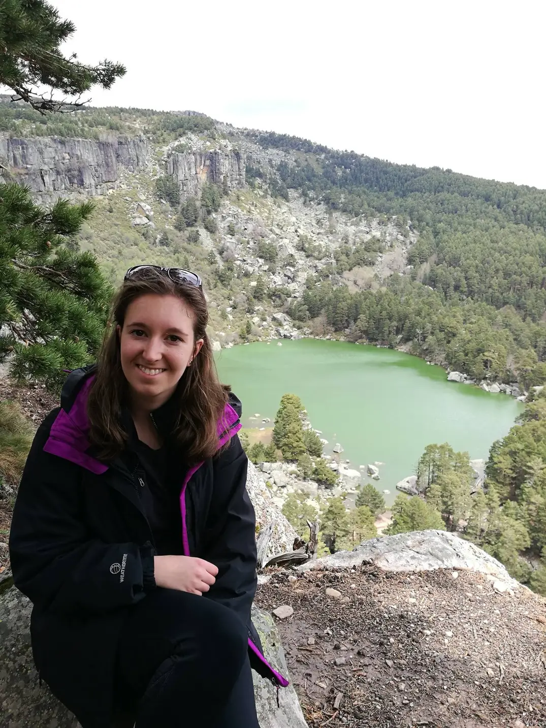 Person by a lagoon