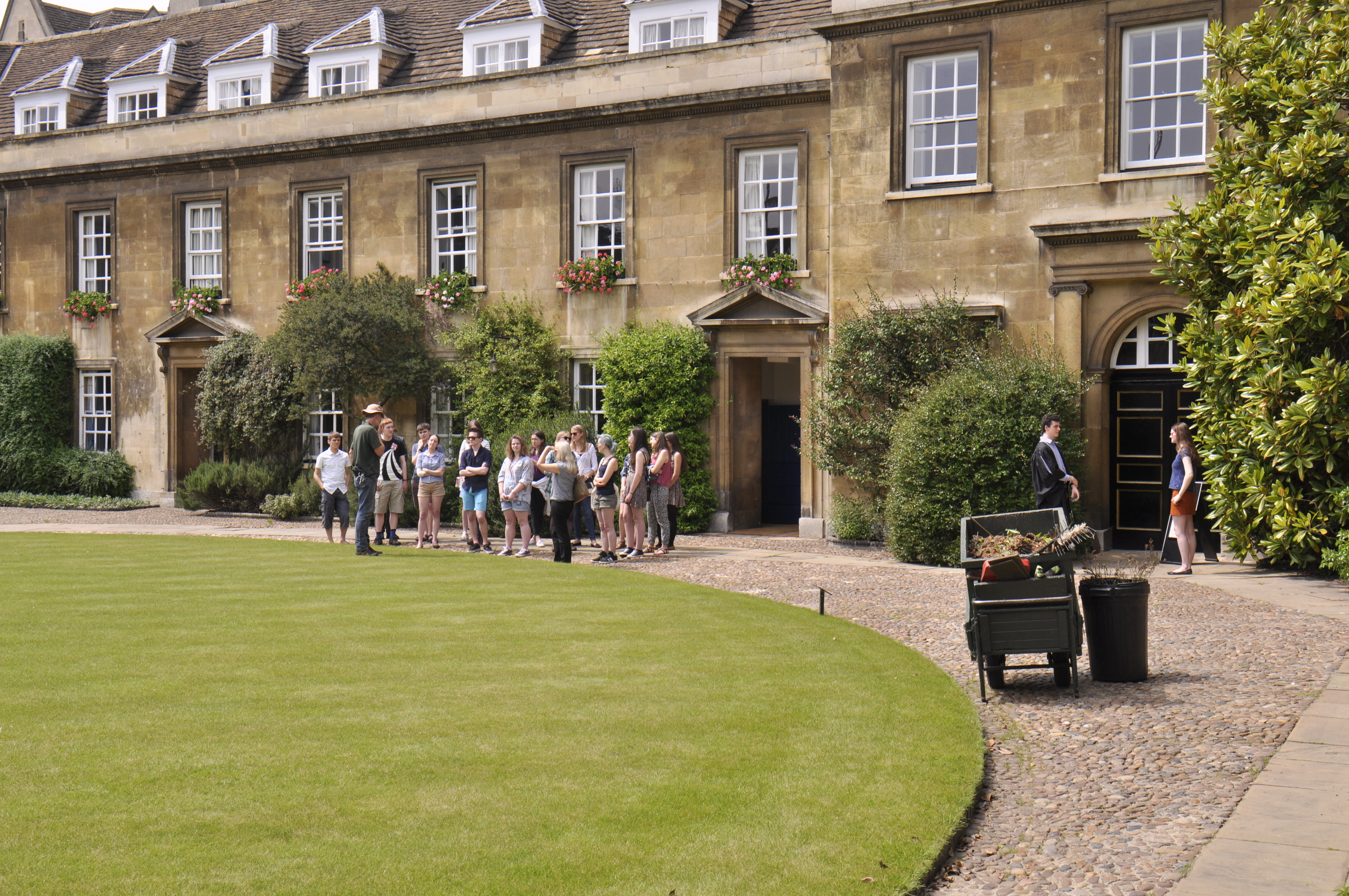 Group getting a tour and Chapel entrance 