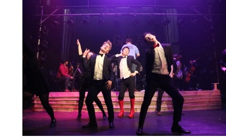 Members of Cambridge University Musical Theatre Society during a performance in their annual Gala at the ADC Theatre in Cambridge.