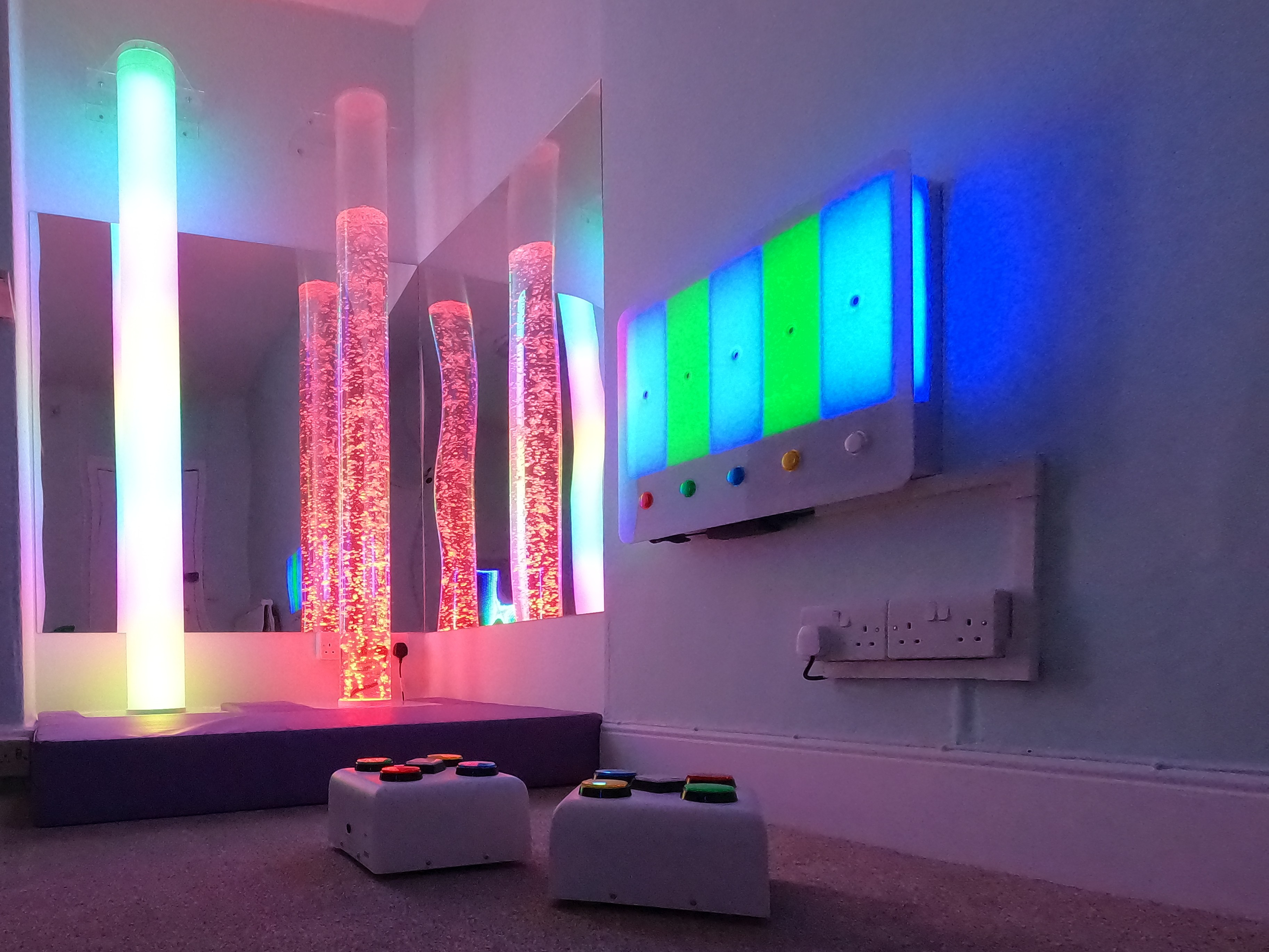 Interior of the Calm Room with light tubes