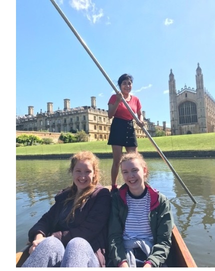 Iona and two friends punting