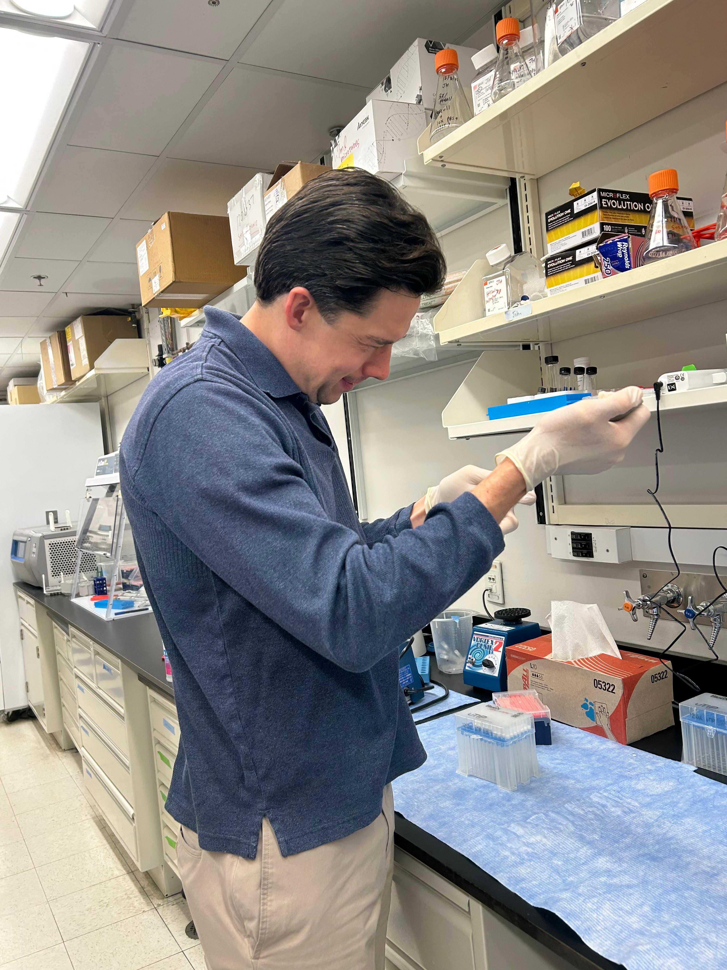 John Hancock in a lab