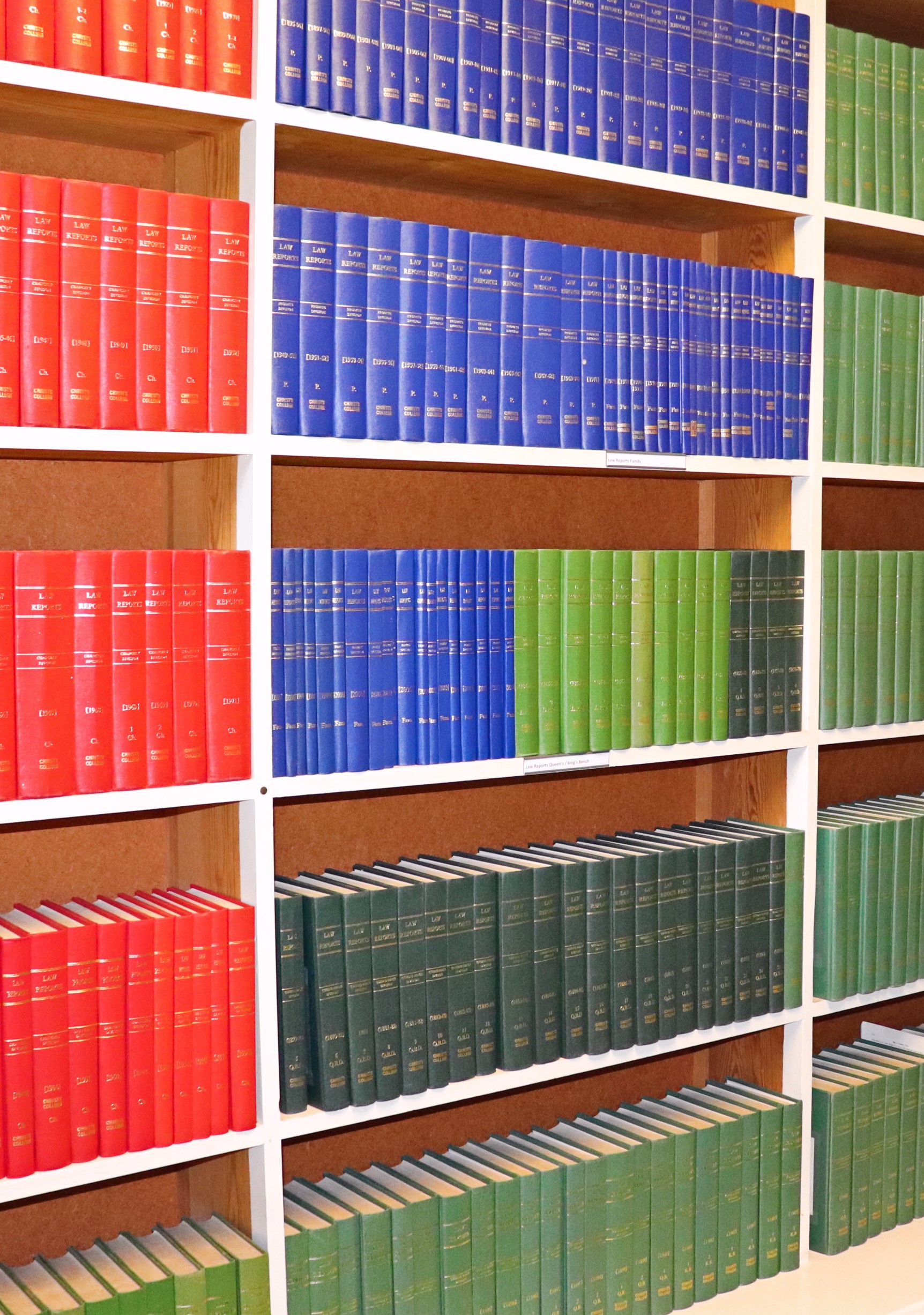 Law journals on shelves