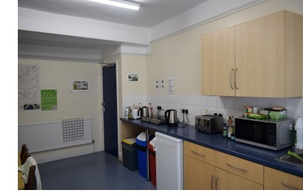A kitchen in student accommodation at Christ's College, Cambridge.