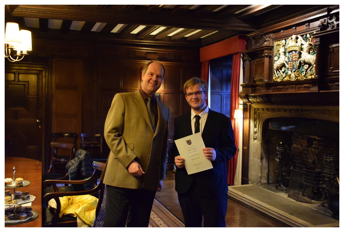 Richard from the Czech Republic Blyth Eastern European Bursary at Christ's College Cambridge