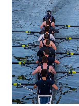 Christ's M2 boat, training on the River Cam.