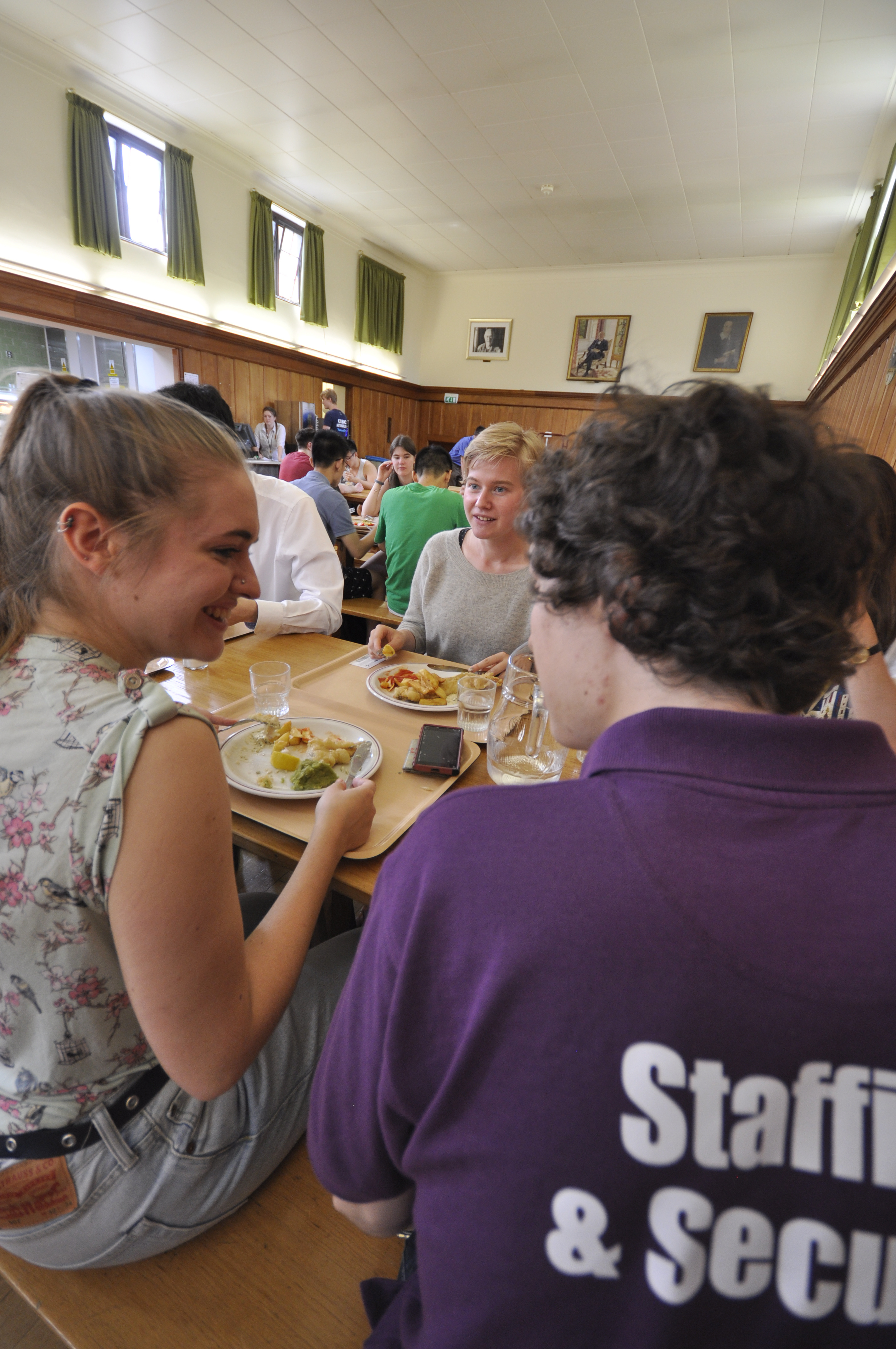 Students eating in the canteen