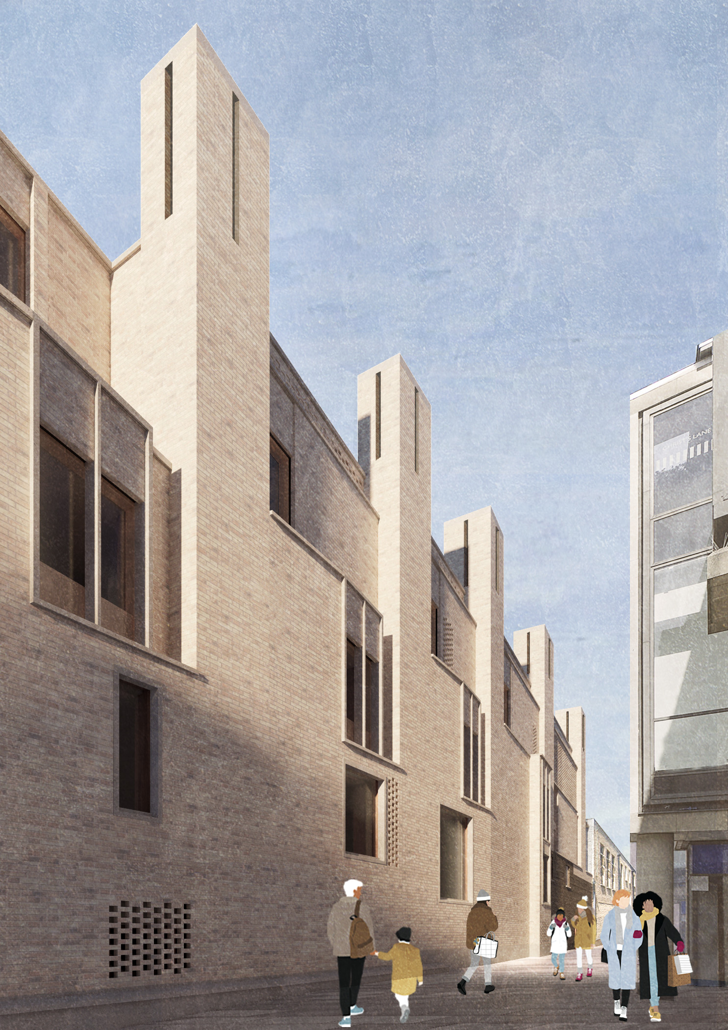Artist's view of Christ's Lane