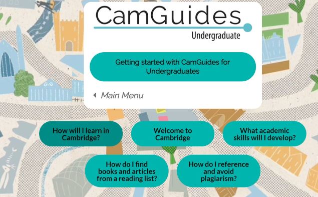 screen shot of camguide undergrad
