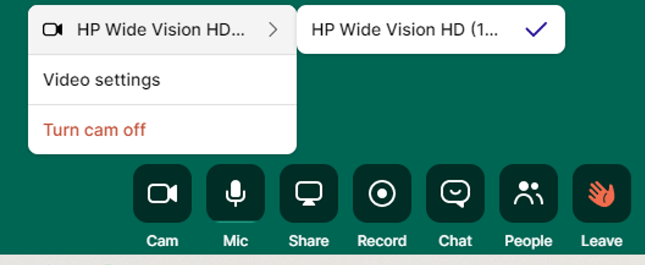 Hover over camera icon
