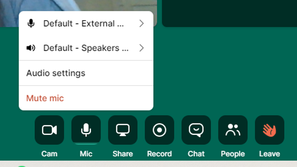 Hover over mic icon